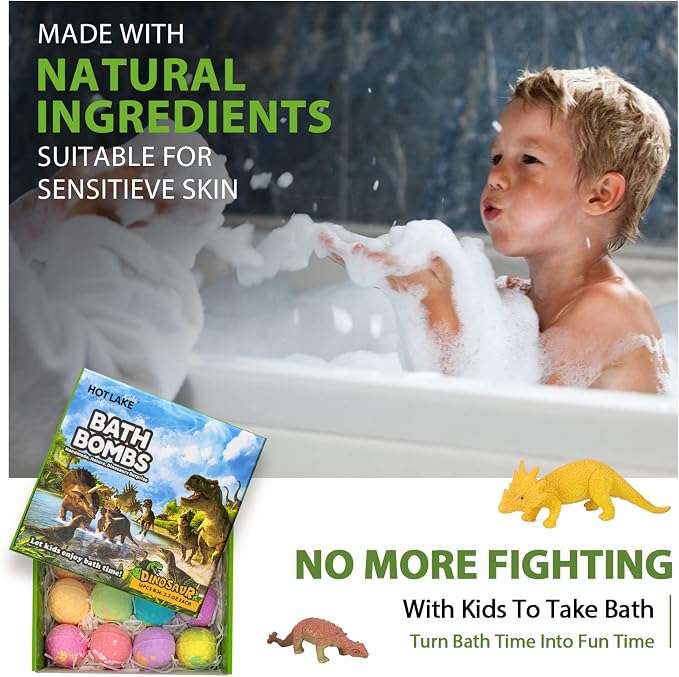 Dinosaur Bath Bombs Gift Set, 16 Pack Organic Bath Bomb - Image 5