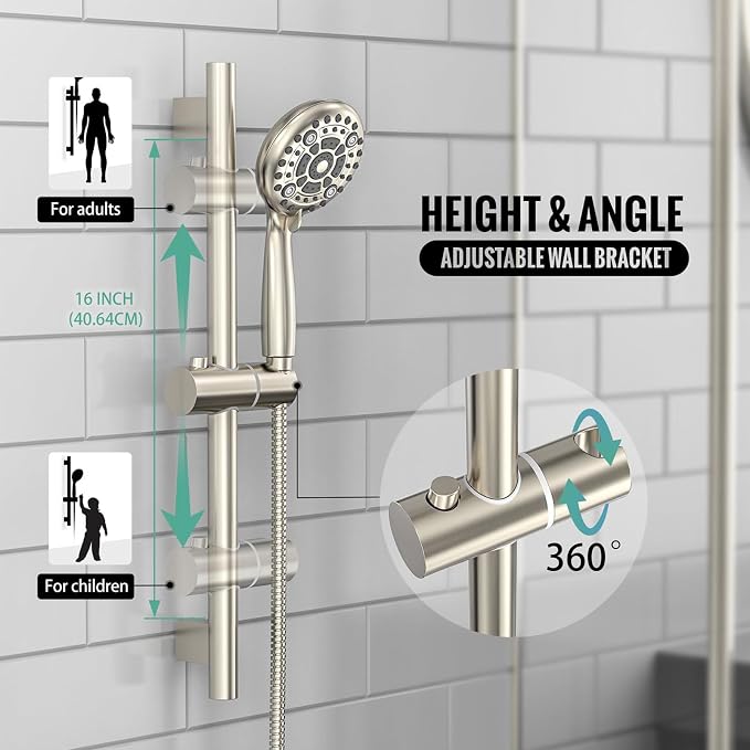 SR SUN RISE 12 Inch Rain Shower System, High Pressure Shower Heads and Handheld - Image 6