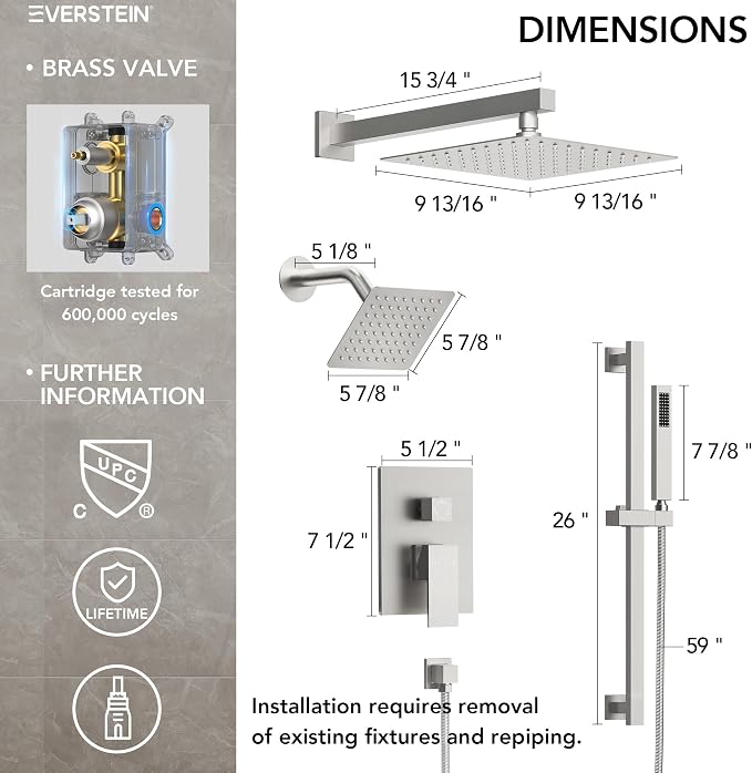 10" High-Pressure Rainfall Shower Faucet - Image 9