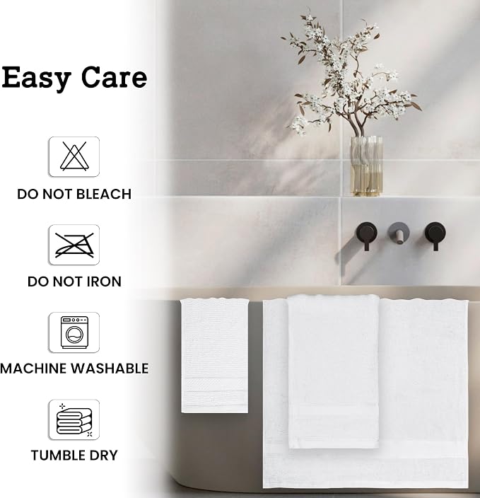 Casa Lino 100% Cotton Bath Towels Set of 4 - Image 6