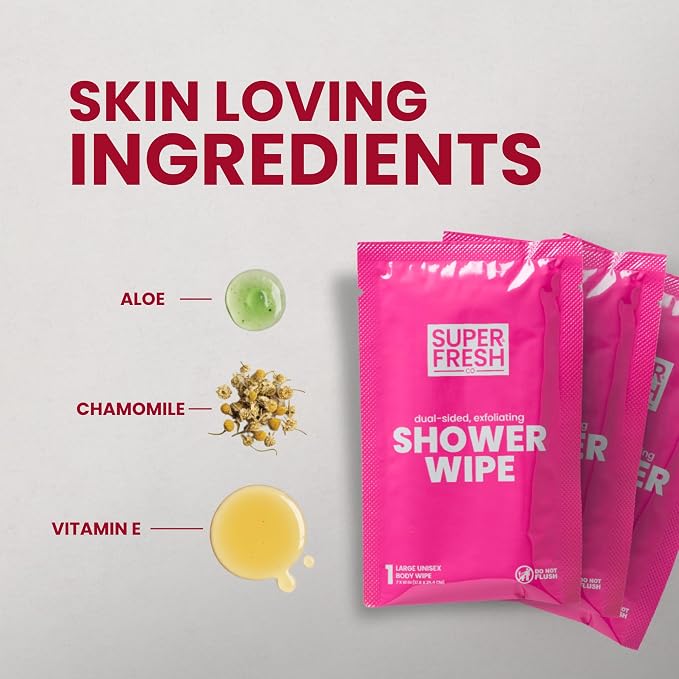 Super Fresh Shower Wipes Large RoseWater Body Wipes - Image 8