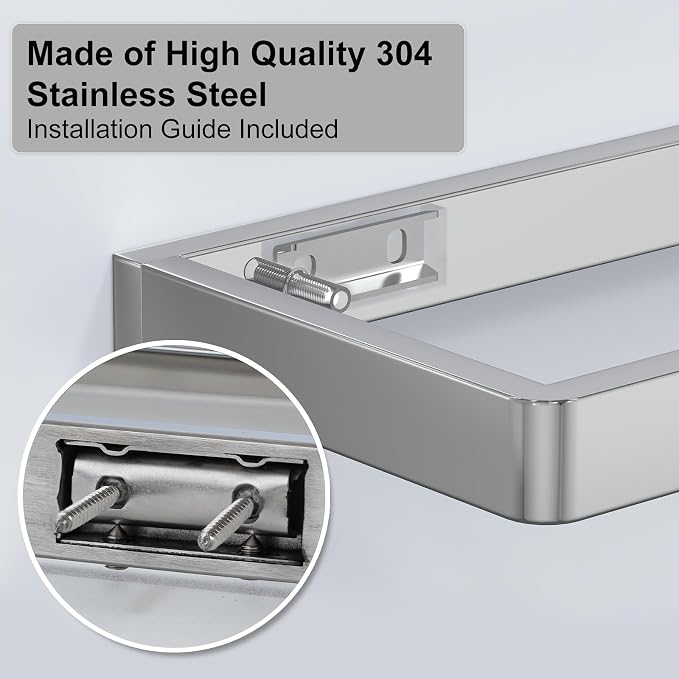 20IN Bathroom Shelves/Shelf Glass Wall Mount Floating Shelves - Image 8