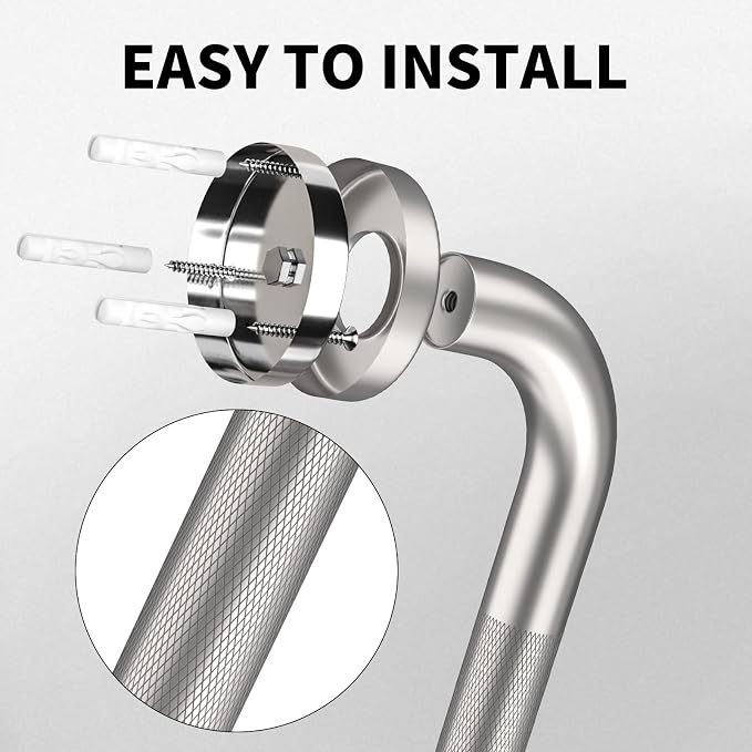 36 Inch Anti Slip Shower Grab Bar, Munzong 2 Pack Brushed Nickel Bathroom Grab - Image 4