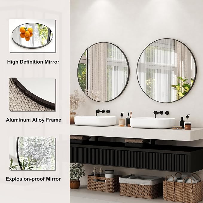 32 Inch Round Bathroom Mirror - Image 5
