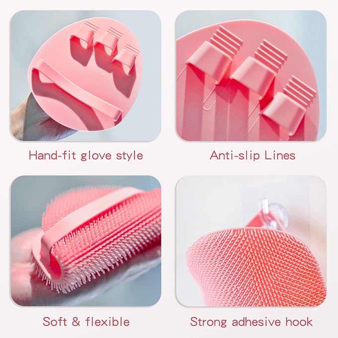 Manmihealth Silicone Back Scrubber & Soft Bath Glove, Silicone Scalp Massager - Image 4