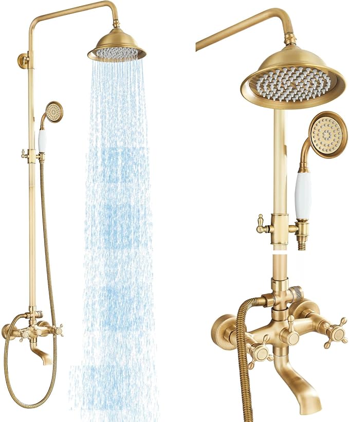 Antique Brass Shower System Bathroom Shower Faucet Set by MOSSON