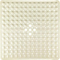 Beige Square Shower Bathtub Mat Non Slip 21x21 Inch, Soft Bath Mat by NaolotureHome