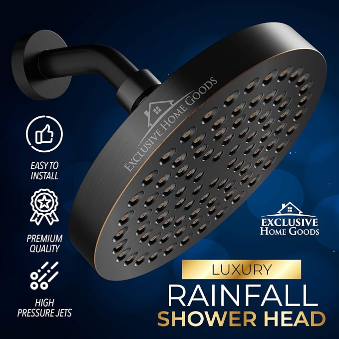 Rainfall 6" High Pressure 2.5 GPM Shower Heads - Image 3