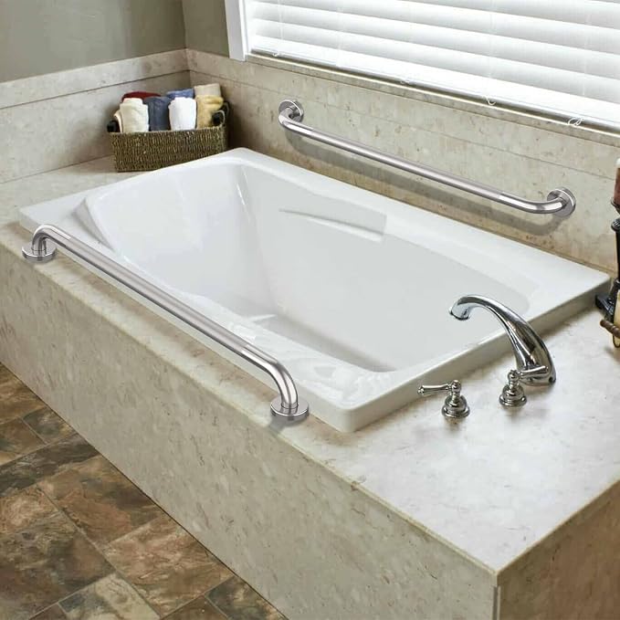 36 Inch Anti Slip Shower Grab Bar, Munzong 2 Pack Brushed Nickel Bathroom Grab - Image 7