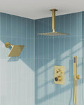 Thermostatic Shower System, Dual Rainfall Shower Heads by GRANDJOY