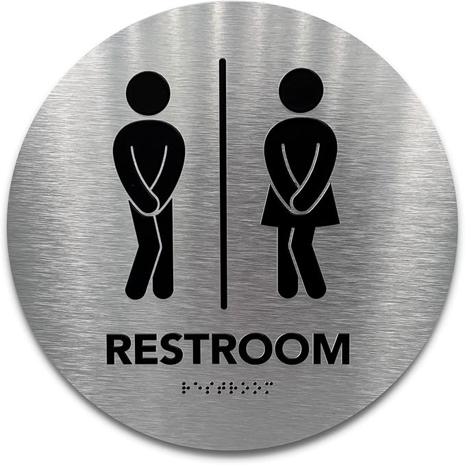 Circle Unisex Boutique Bathroom Sign by GDS by GDS