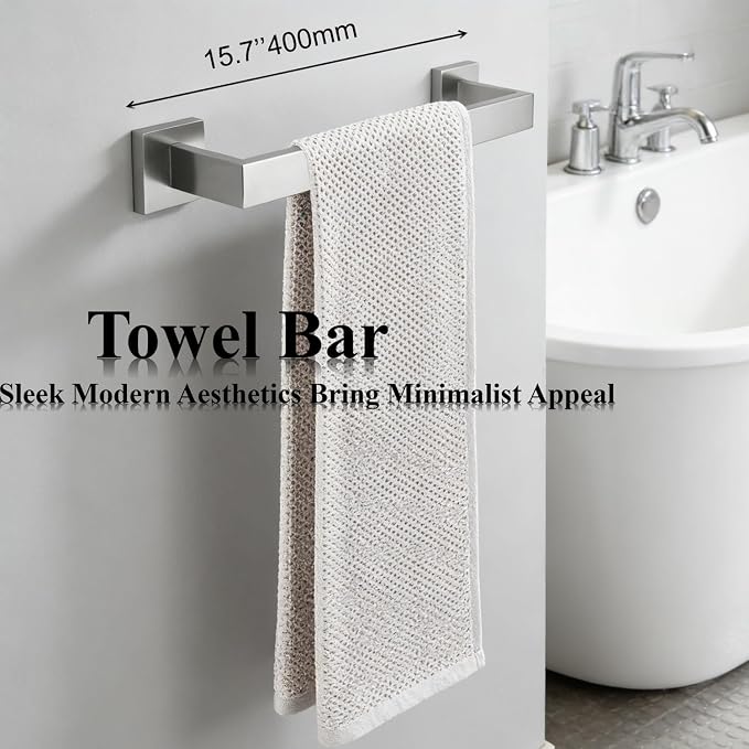 Bathroom Hardware Set 4 Piece Brushed Nickel Bathroom Accessories Set SUS304 - Image 2