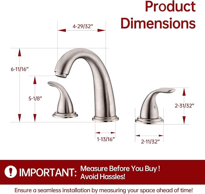 sumerain Two Handle Roman Tub Faucet Brushed Nickel - Image 2