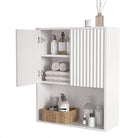 Fluted Bathroom Wall Cabinet Over The Toilet Storage, Wall Mounted Cabinet by NewBeth