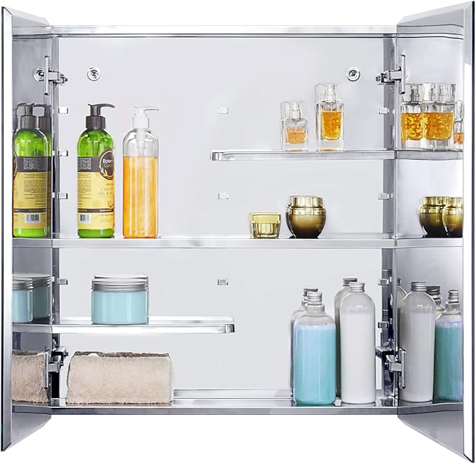 Fundin Stainless Steel Medicine Cabinet, Bathroom Mirror Cabinet, Surface Mount - Image 9