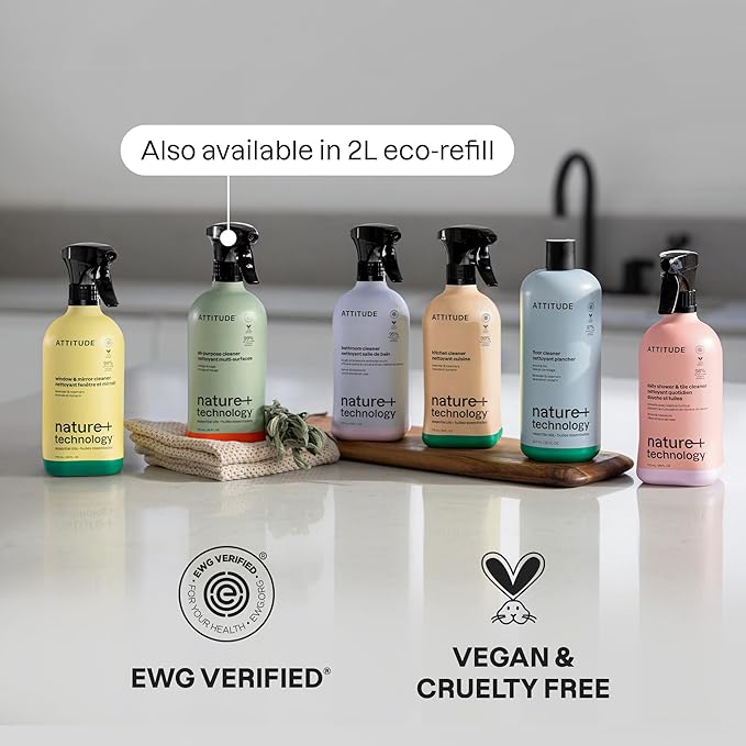 ATTITUDE Bathroom Cleaner Spray, Natural Origin Ingredients, EWG Verified - Image 6