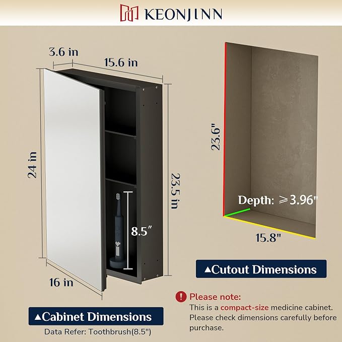 Keonjinn Black Medicine Cabinet - Image 2