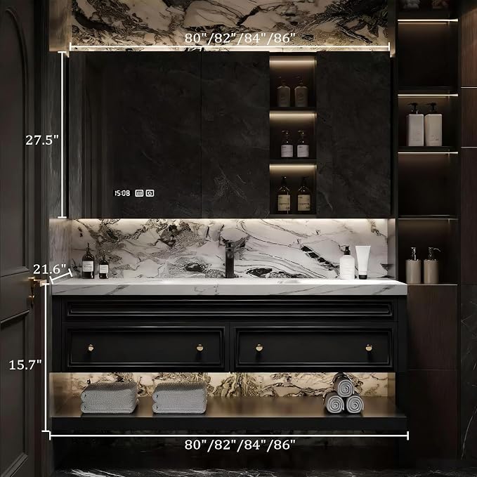 84IN Bathroom Vanity with Sink - Image 2