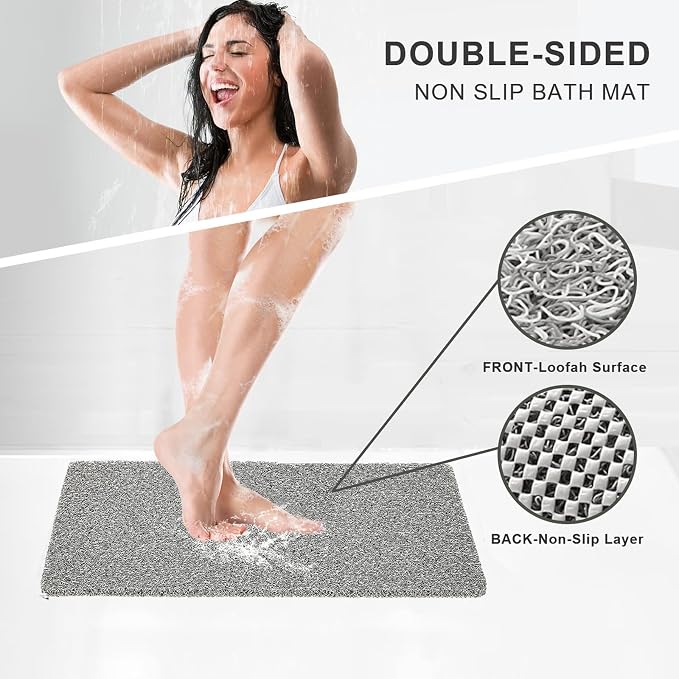 Non Slip Bathtub Mat, Anti Slip Bath Mat 0.6" Extra Thick, Quick Dry Bath Tub - Image 3