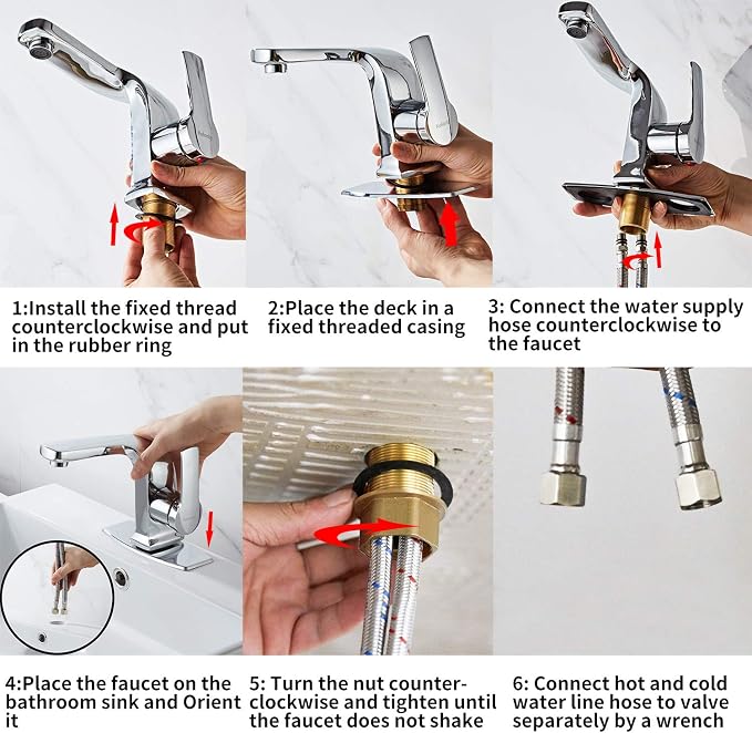 Modern White Bathroom Faucet, Single Handle Commercial Bathroom Sink Faucet - Image 6