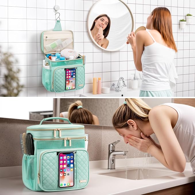 Large Toiletry Bag for Women Men, Bathroom Bag, Water Resistant Shower Bag - Image 8