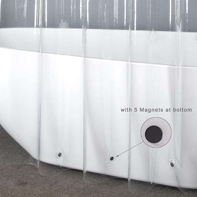UFRIDAY Clear Shower Stall Curtain Liner 54 x 72inch, EVA Waterproof Weighted - Image 3