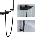 Wall Mount Tub Filler Matte Black Waterfall Tub Faucet by JIAENLEMA