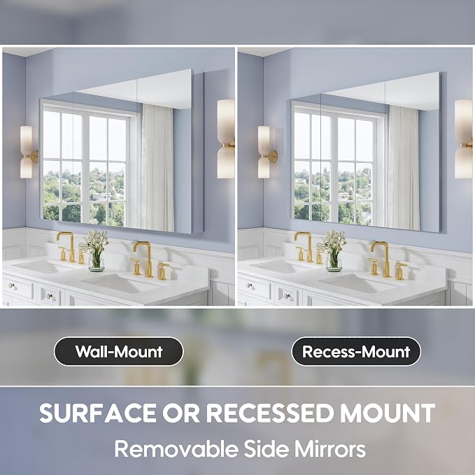 WELLFOR 56" x 36" Bathroom Medicine Cabinet - Image 5