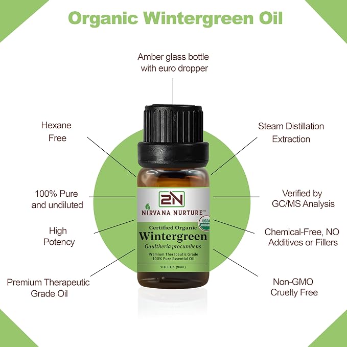 Wintergreen Essential Oil USDA Certified Organic, 100% Pure Natural Premium - Image 4