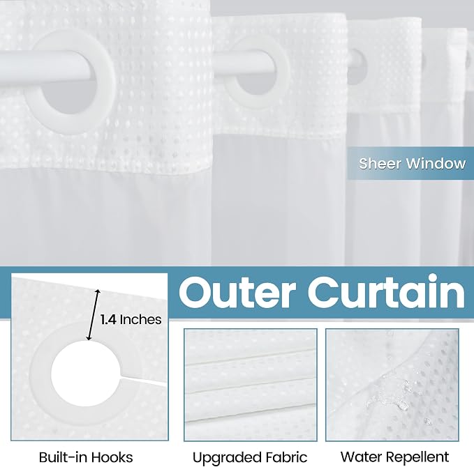 Stall No Hook Shower Curtain - Image 5