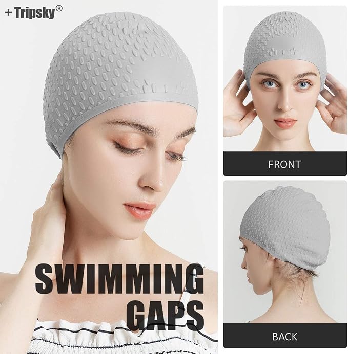Tripsky Silicone Swim Cap, Comfortable Bathing Cap Ideal - Image 6