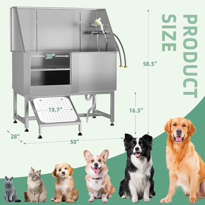 Professional Stainless Steel Dog Washing Station - Image 2