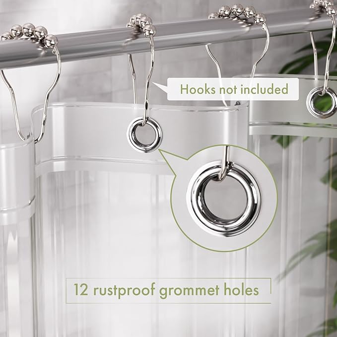 AmazerBath Shower Curtain Liner, 72x72 Clear Shower Curtain Liner, Waterproof - Image 3