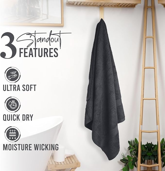 RIVERSIDE 100% Ring Spun Cotton Large Bath Towels Set of 4, 27 x 54 – Quick Dry - Image 7