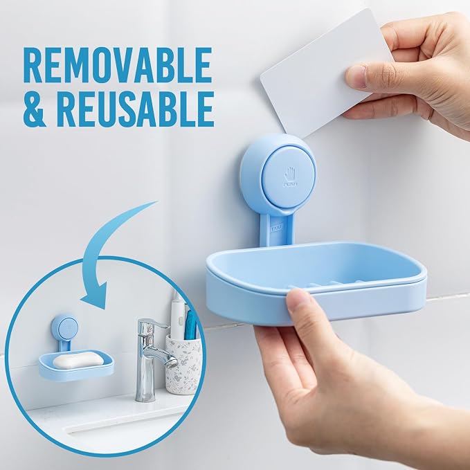 TAILI Soap Dish Bar Holder Suction Cup, SoapSaver - Image 7