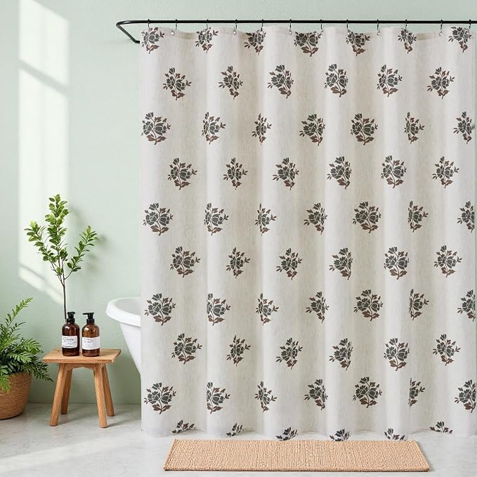ORTIGIA Linen Green Shower Curtains - Image 8