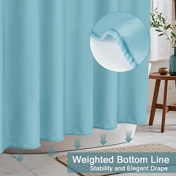 AooHome Standard 72x72 inch Shower Curtain Liner, Soft Polyester Solid Color - Image 3