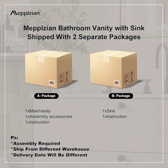 Floating Vanity with Sink 30", Bathroom Vanities Cabinet with White Ceramic Sink - Image 5