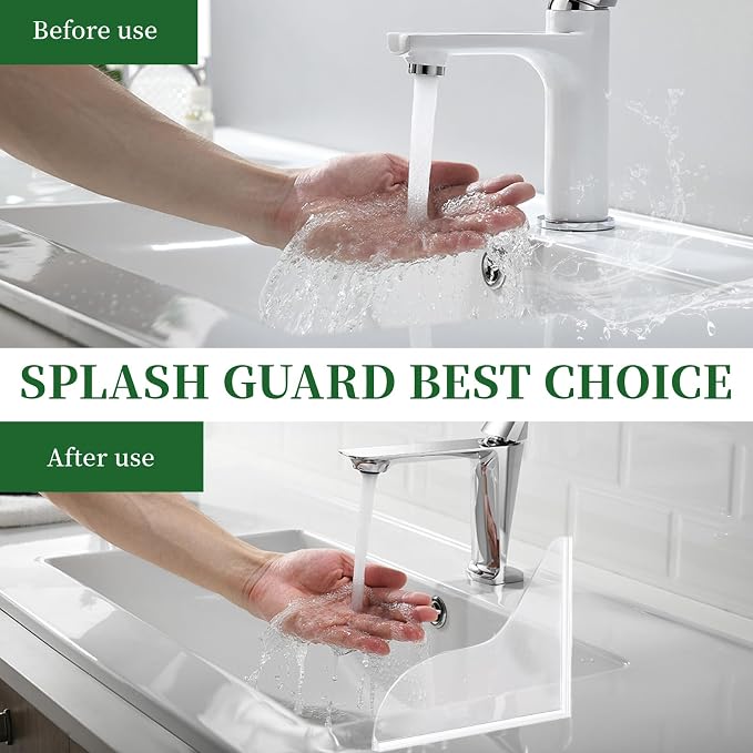 braxan 2 Pcs Splash Guard for Bathtub and Shower, Waterproof Shower Corner - Image 3