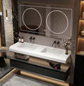 Double Bathroom Vanity with Sink, 80Inch Floating Bathroom Vanities Set by LUTHXAY
