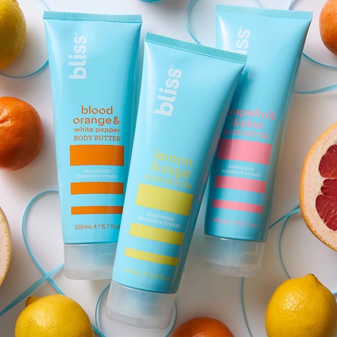 Bliss Body Butter Lotion Trio: Lemon & Sage, Grapefruit & Aloe, Blood Orange & - Image 7