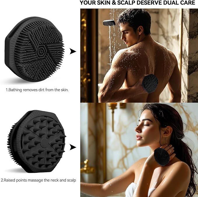 OTHIX Dual-Sided Silicone Body Scrubber, 2-in-1 Silicone Loofah - Image 2