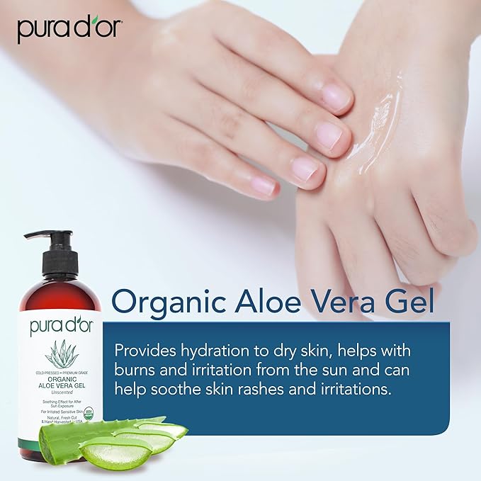 PURA D'OR 16 Oz ORGANIC Aloe Vera Gel - Image 6