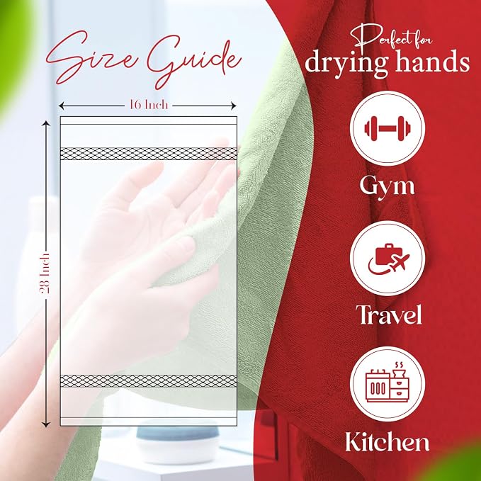 RIVERSIDE 6 Pack Premium Hand Towels Set, 16x28 inches, 100% Ring Spun Cotton - Image 2