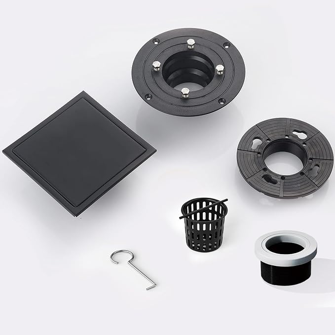 4 Inch Square Shower Floor Drain, Shower Drain Kit - Image 5