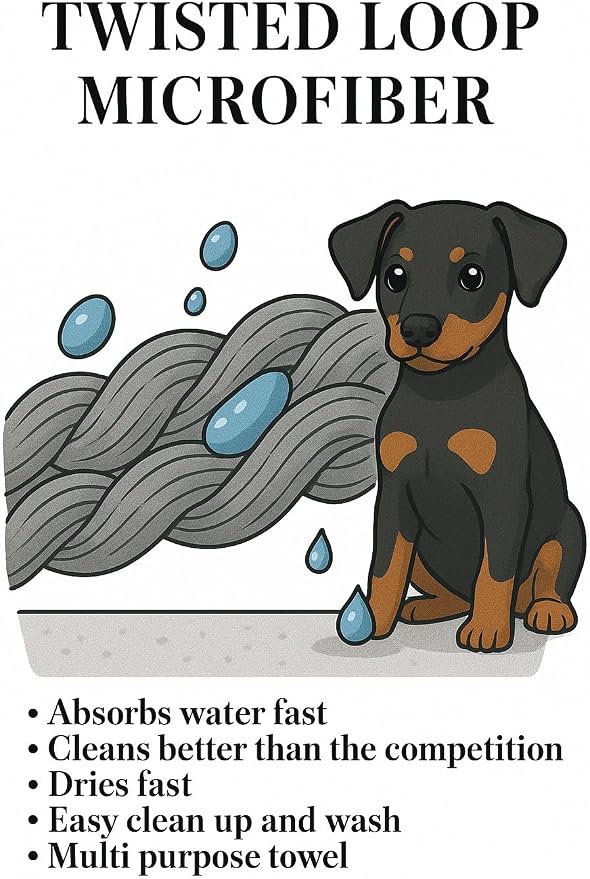 Premium Drying Towel – Large 24x35 Super Absorbent Microfiber Dog Bath Towel – - Image 6
