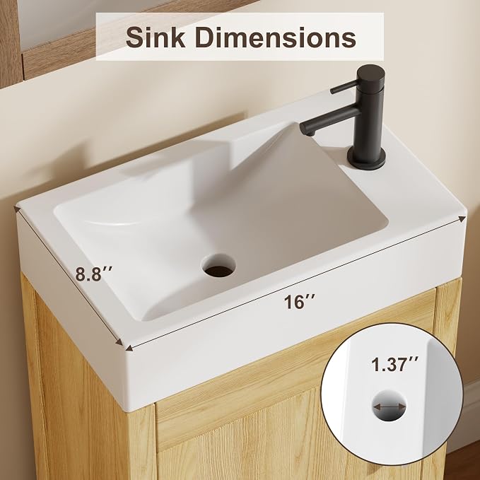 GarveeHome 16" Bathroom Vanity - Image 4