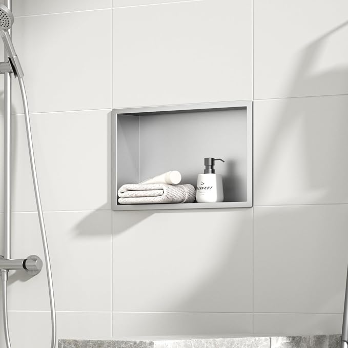 Stainless Steel Shower Niche 18" X 12" Brushed No Tile Needed Niche Shower - Image 2