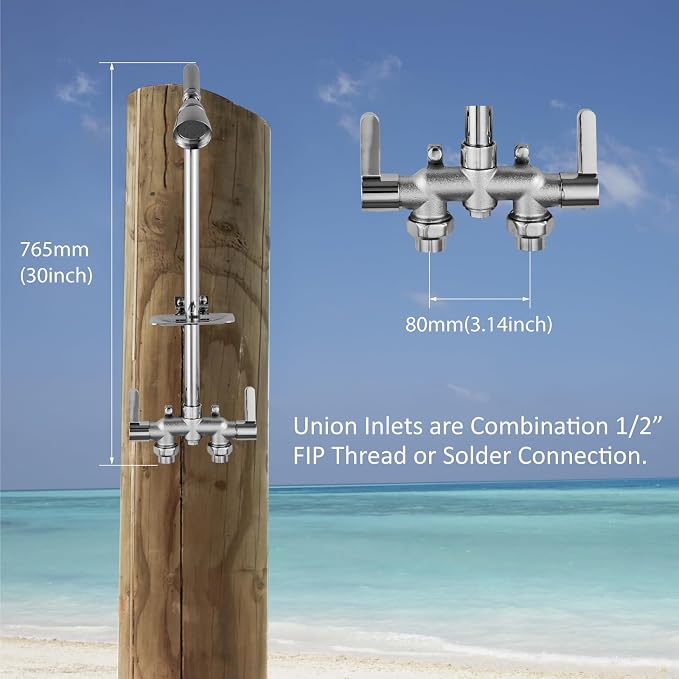 Aolemi Outdoor Shower Fixtures, Outdoor Shower Kit Faucet System 3 Inch Center - Image 5