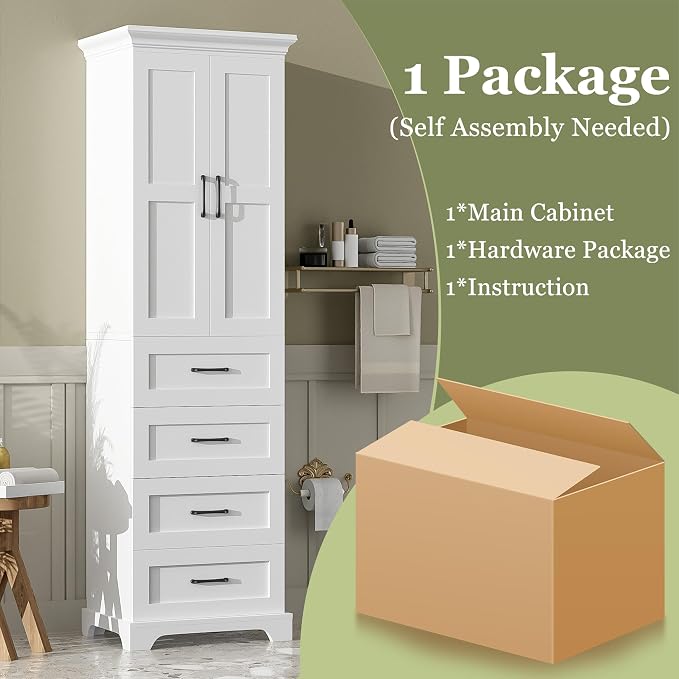 72" Tall Narrow Storage Cabinet - Image 9